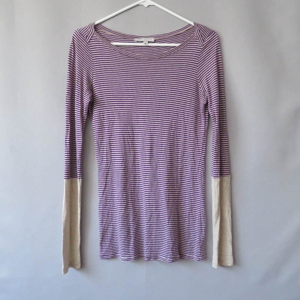 LOUISE ET CHARLOTTE CREW LONG SLEEVE STRIPED TOP